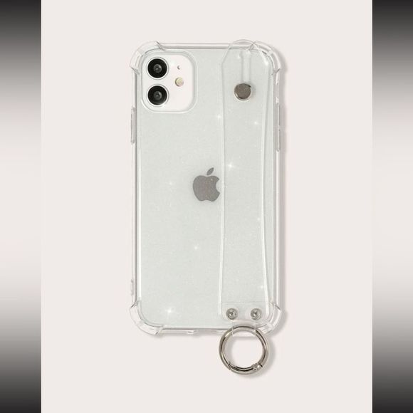 Glitter Clear Hand Strap Case / IPhone XS - Picture 1 of 6